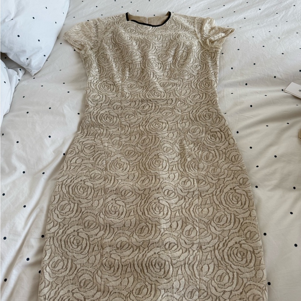 L'AGENCE Cream Floral Cocktail Dress